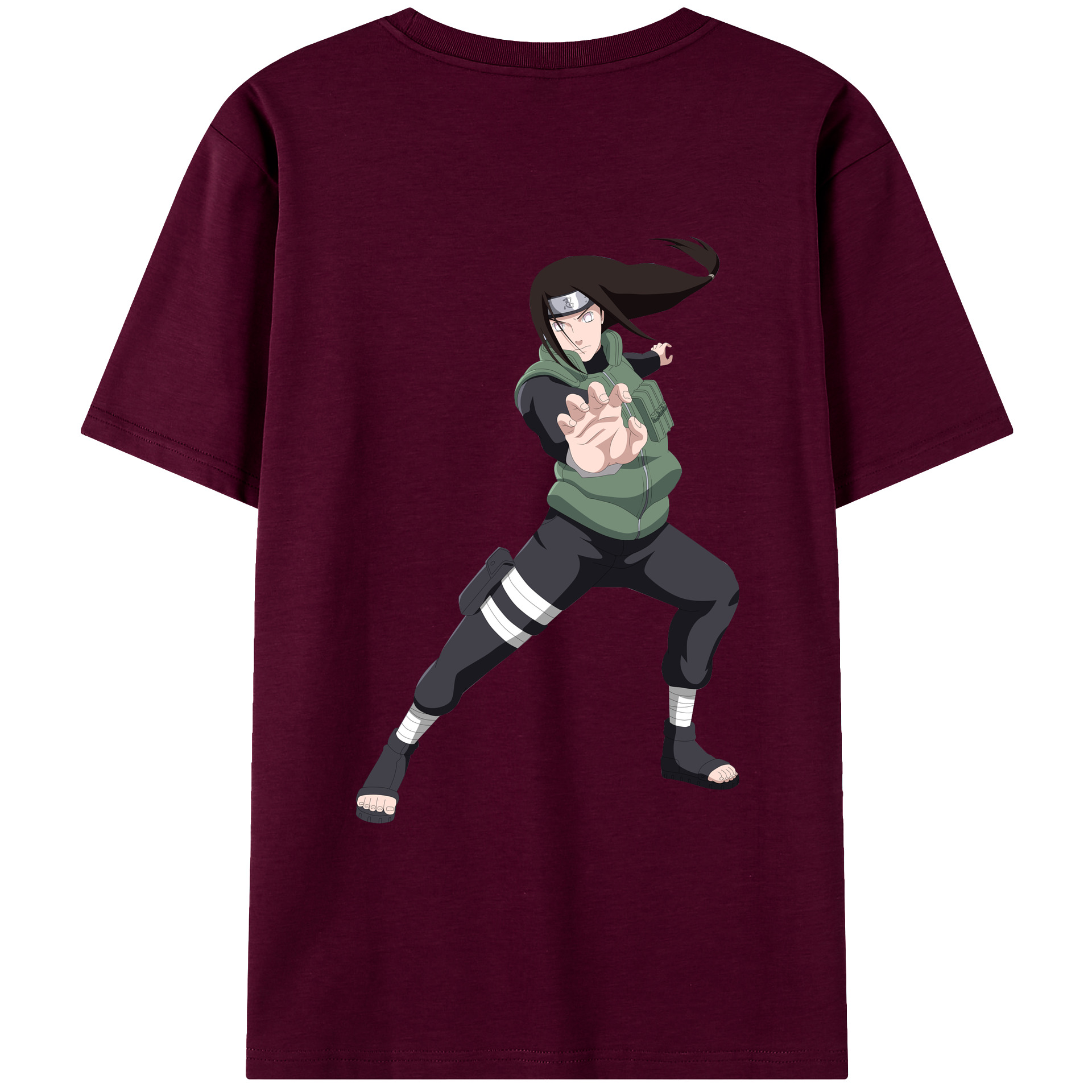 （画像用） NARUTO -ナルト- 日向ネジ Hyūga Neji レディース半袖Tシャツ(バックプリント)